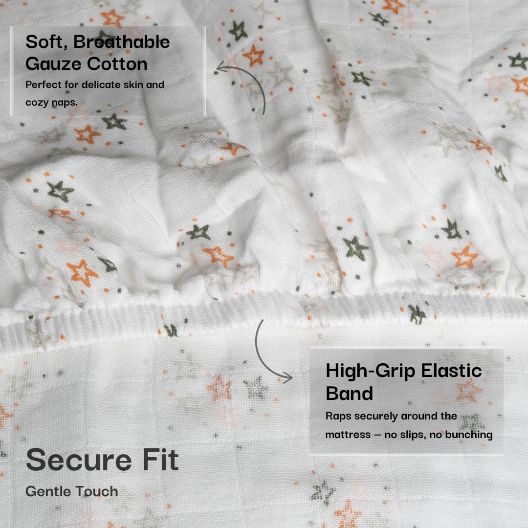 Salt Earth natural cotton muslin sheet delivers soft, gentle touch for sensitive skin.