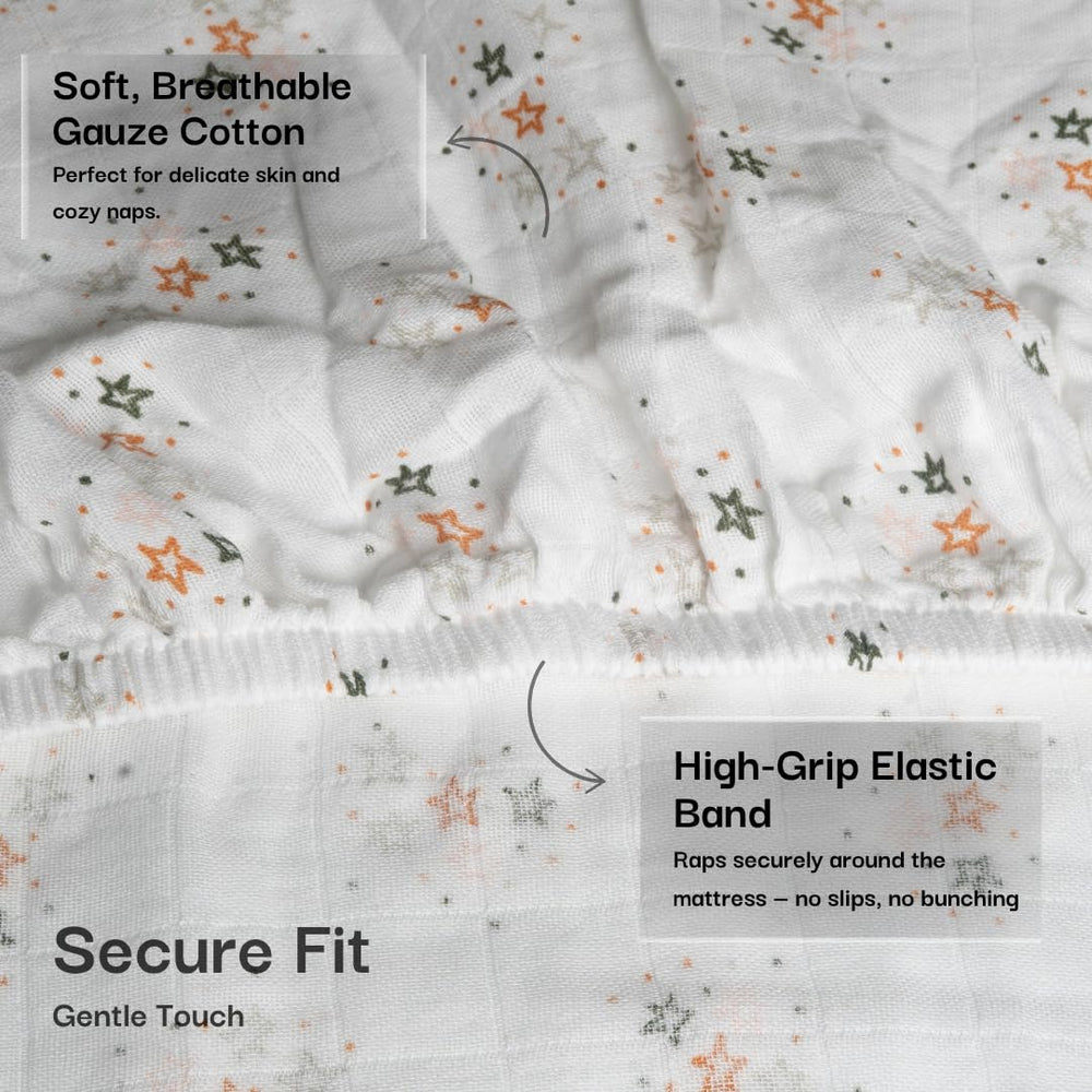 Salt Earth natural cotton muslin sheet delivers soft, gentle touch for sensitive skin.