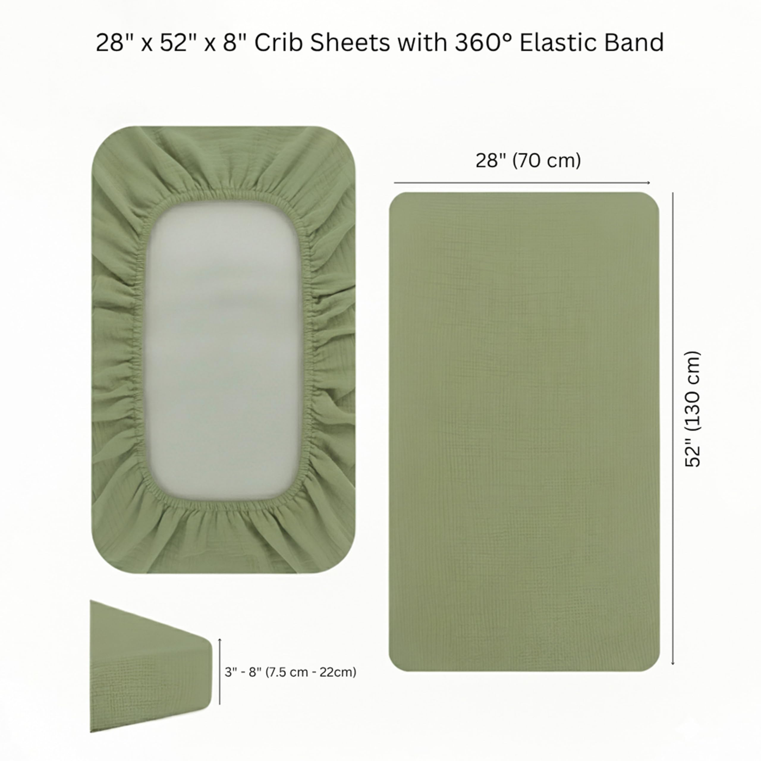 Salt Earth fitted sheet with deep corners prevents riding up during naps.