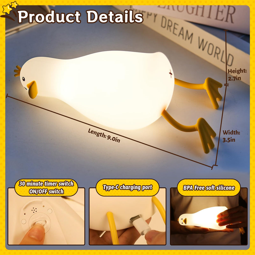 SALUOKE Duck Light USB-C charging cable included for convenient power.