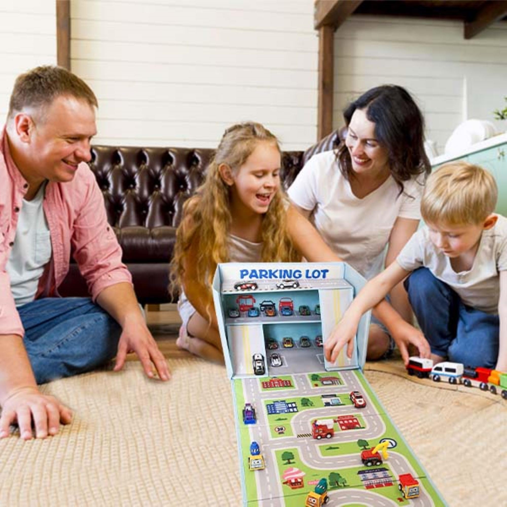 Sam and Mabel family-designed storage box supports groups of children during play.