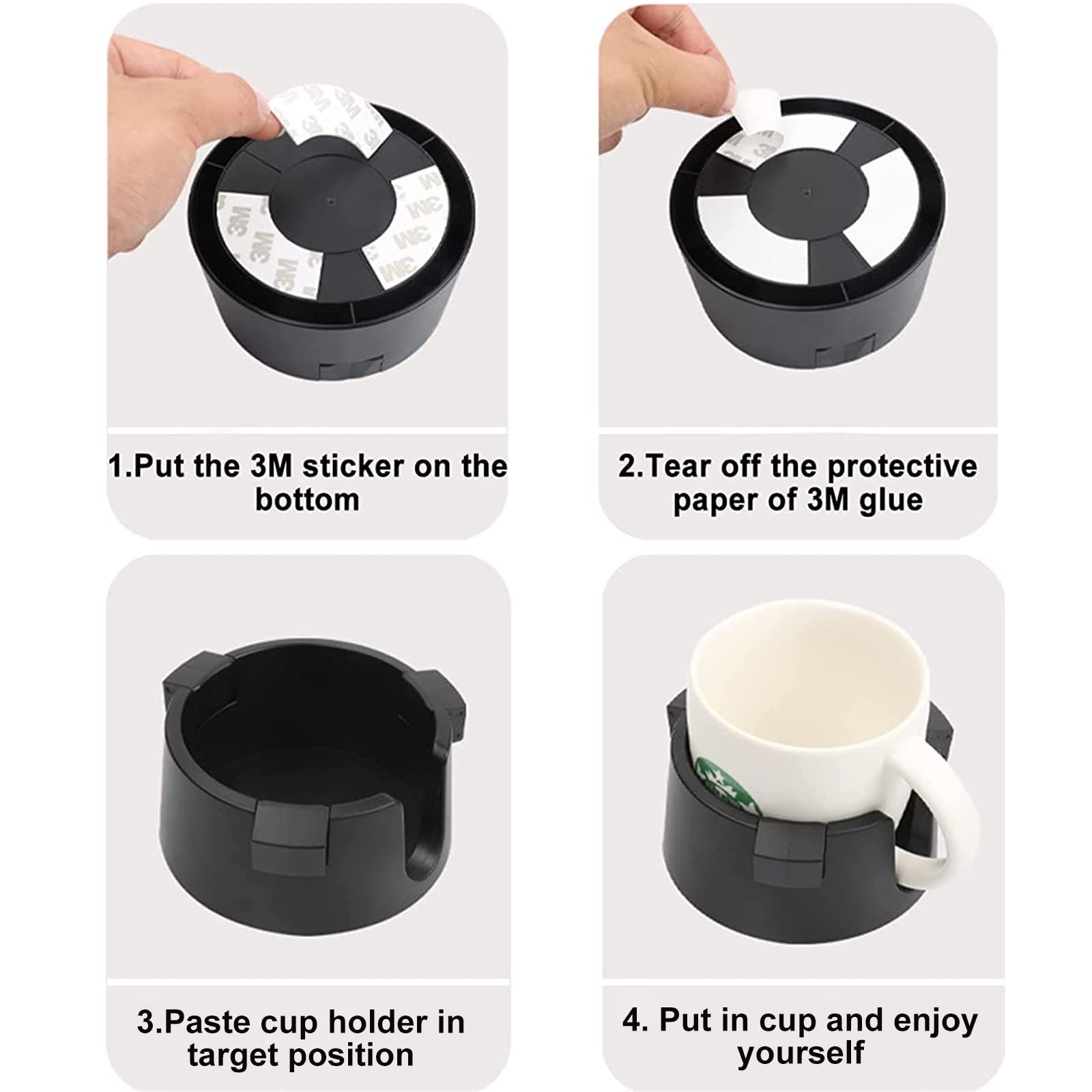 Samhe anti-spill cup holder sleek design complements desks, tables, and countertops.