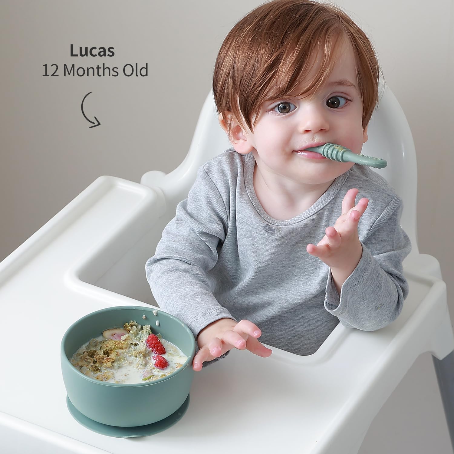 SAMiGO baby-led weaning-friendly bowl supports early self-feeding routines.