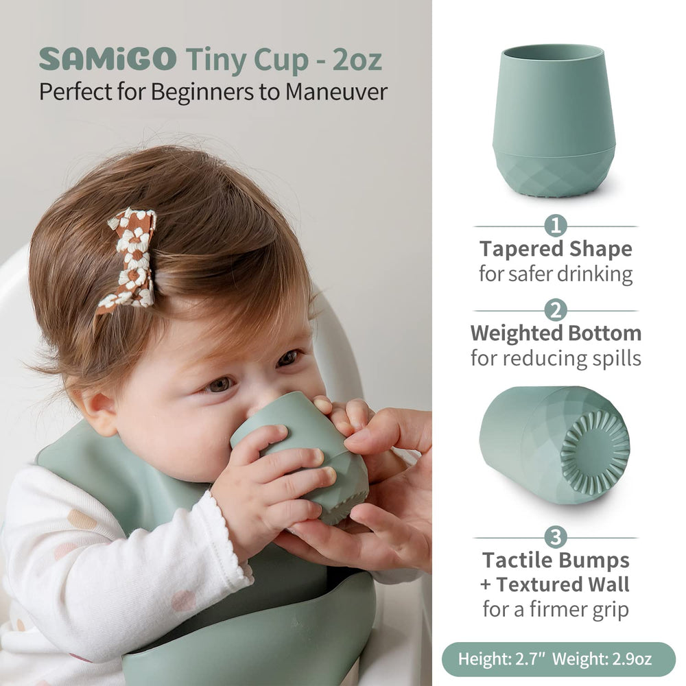 SAMiGO chewable spoons' rounded handle invites early self-feeding.