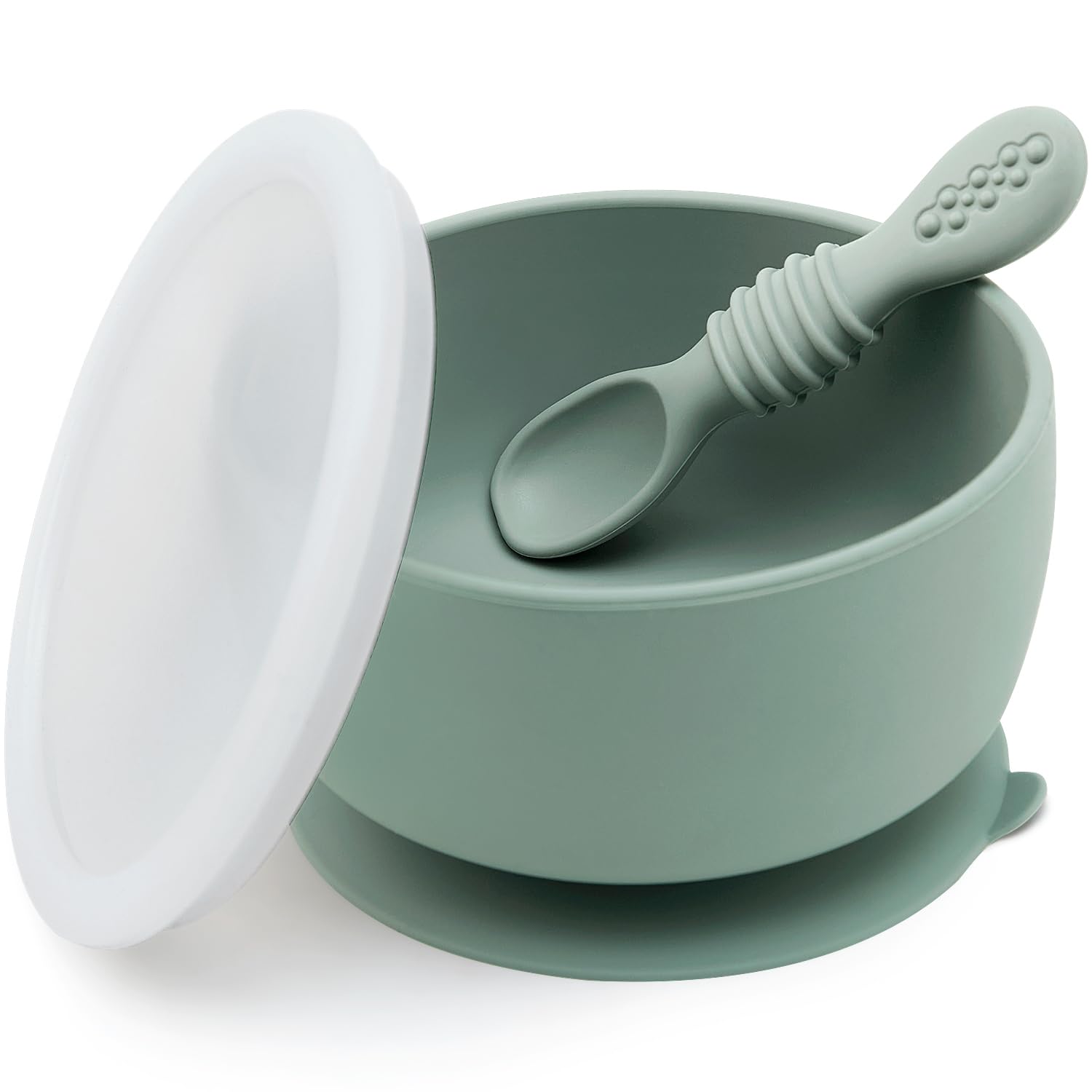 SAMiGO silicone baby bowl with suction base keeps mealtime mess-free and stable.