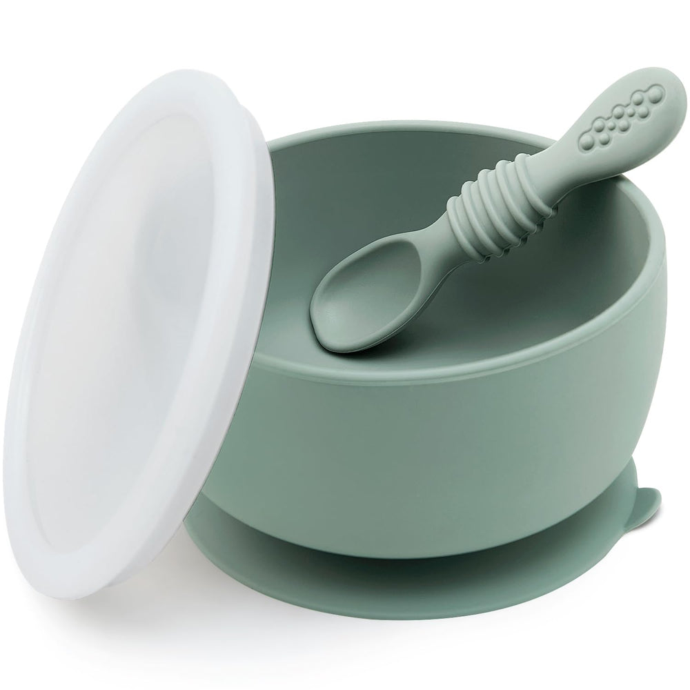 SAMiGO silicone baby bowl with suction base keeps mealtime mess-free and stable.