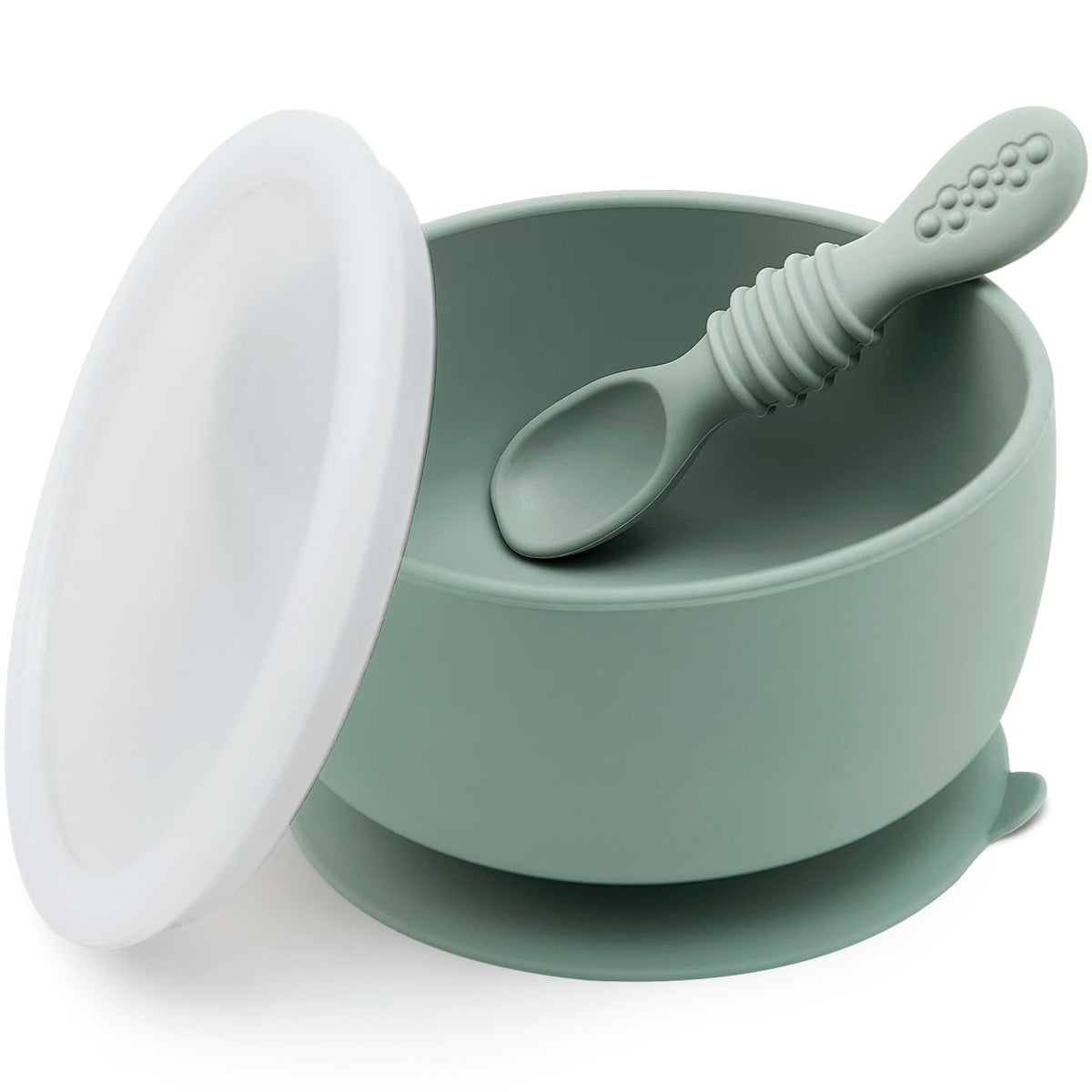 SAMiGO silicone baby bowl with suction base keeps mealtime mess-free and stable.