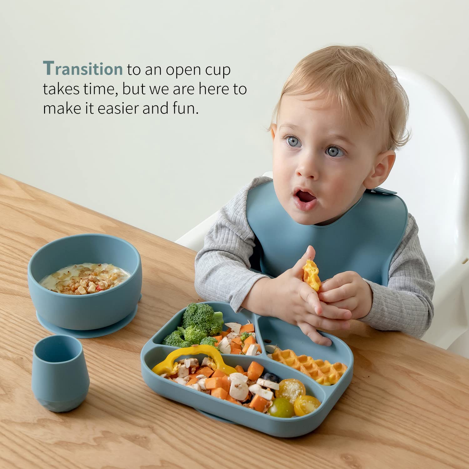 SAMiGO tapered opening guides liquids gently into tiny mouths.