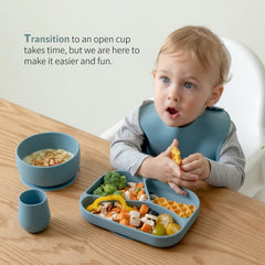 SAMiGO tapered opening guides liquids gently into tiny mouths.