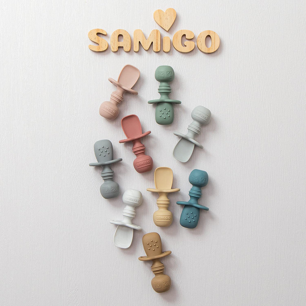 SAMiGO spoon head with sensory bumps for exploration during meals