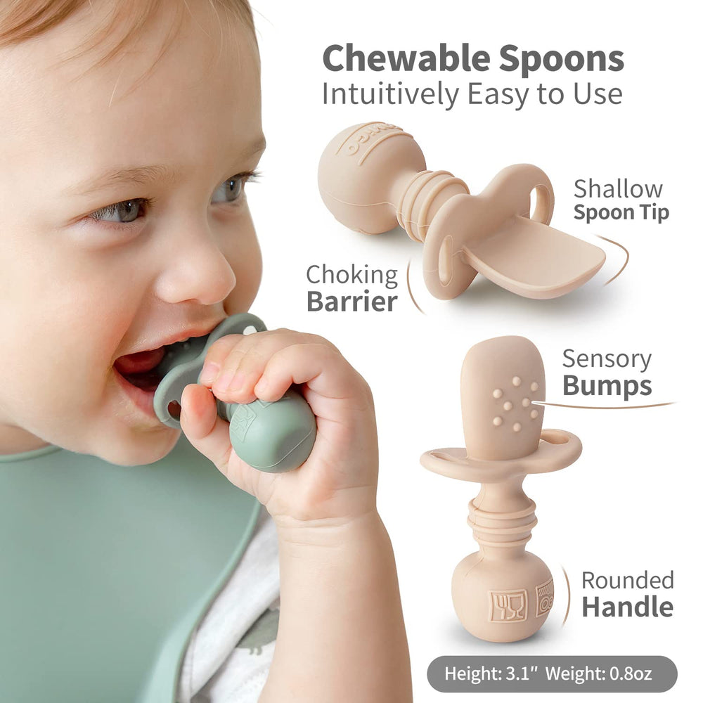 SAMiGO silicone spoons with built-in stopper for safe insertion