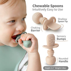 SAMiGO silicone spoons with built-in stopper for safe insertion