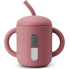 Samigo silicone sippy cup with firmer lid for less spills during busy mealtimes.
