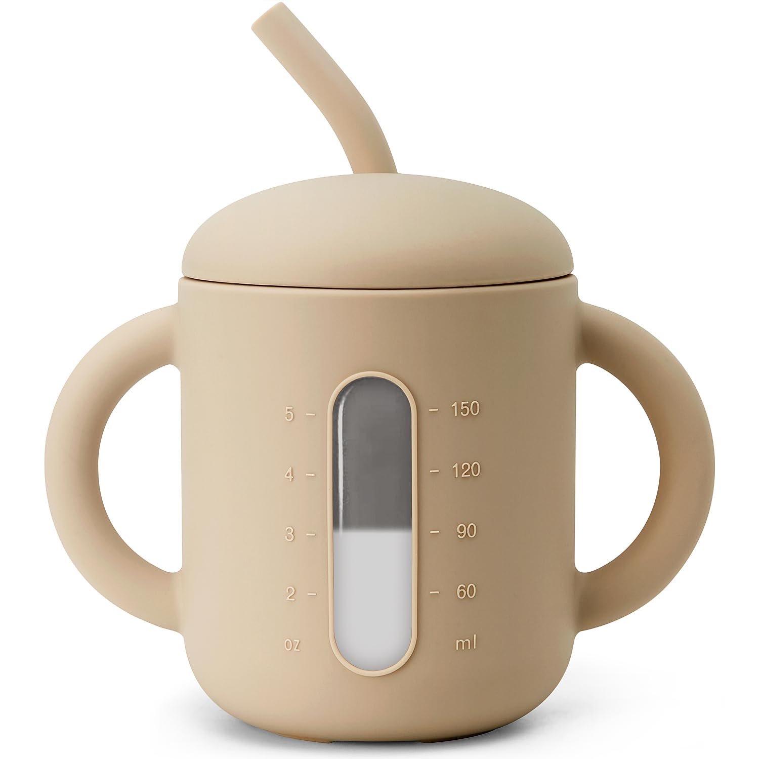 SAMiGO silicone sippy cup lid keeps drinks contained for mess-free feeding