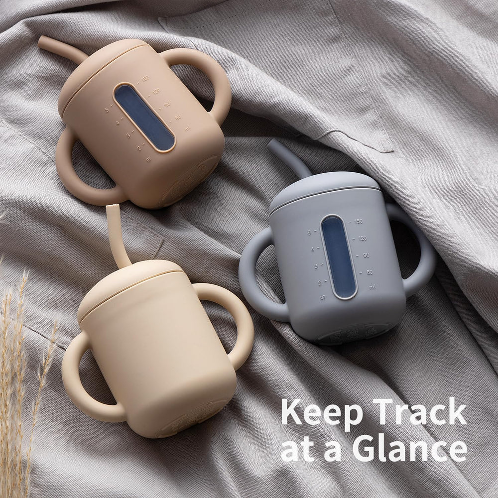 SAMiGO sippy cup clear window lets you see contents at a glance