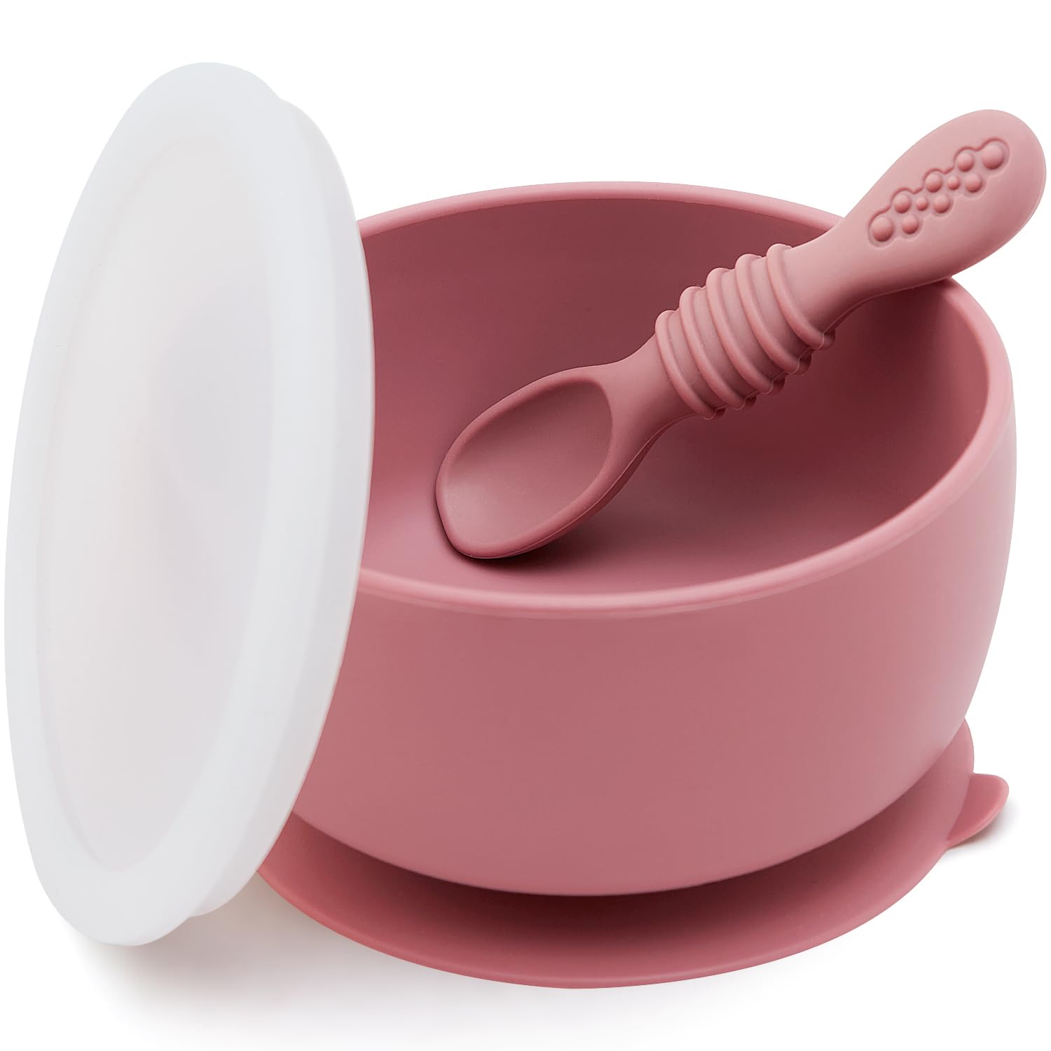 SAMiGO suction bowl 12oz adheres firmly for stable, mess-free feeding.