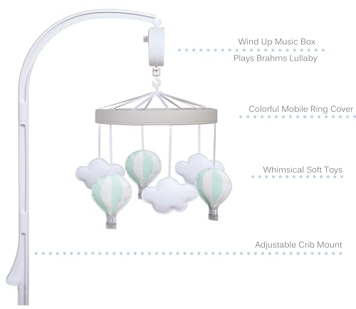 Sammy & Lou crib mobile arm attaches securely to standard rails.
