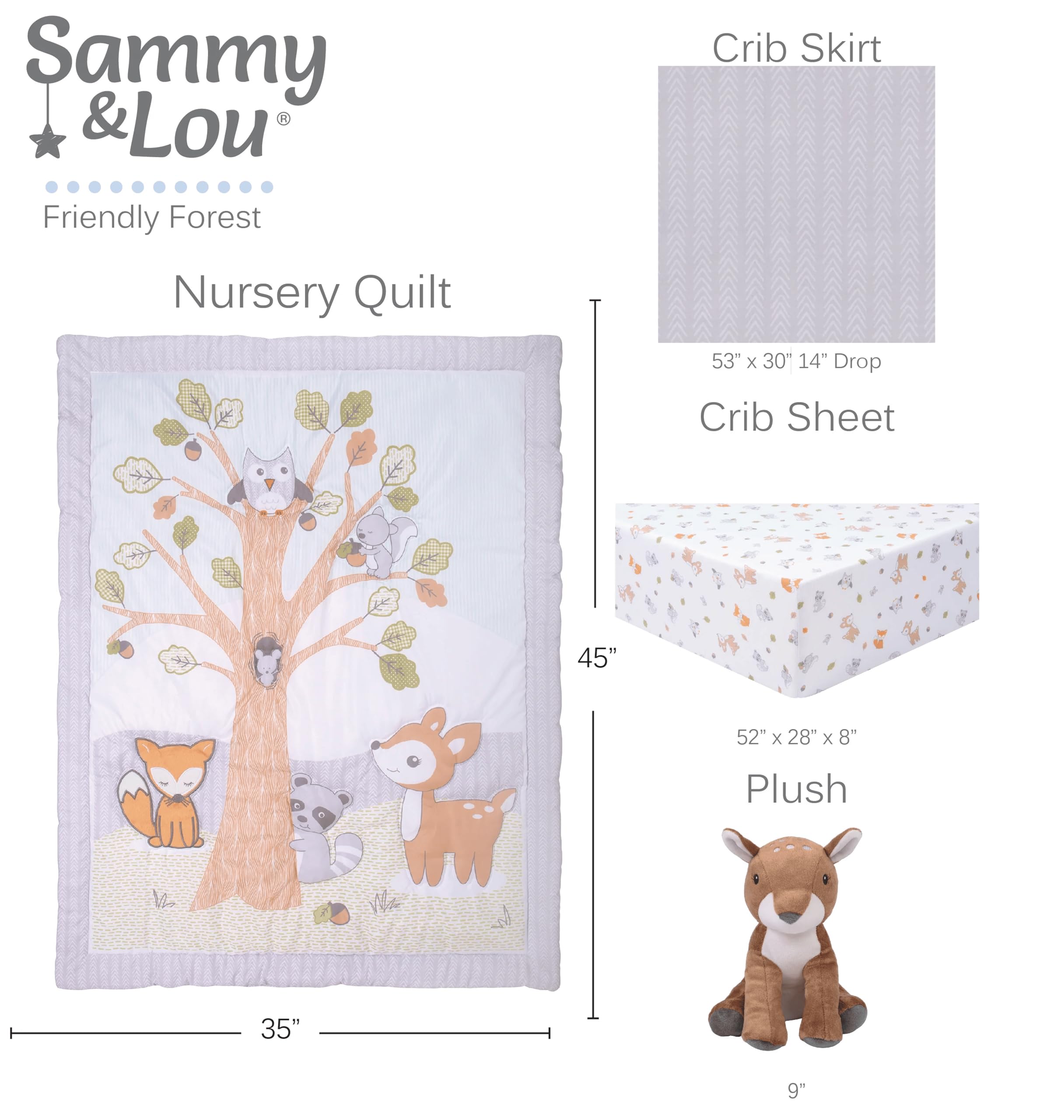 Sammy & Lou Friendly Forest sheet elastic-fit closeup with secure 8-inch pockets.