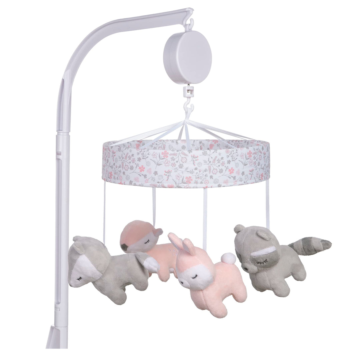 Sammy & Lou Sweet Forest Friends mobile with raccoon figures for soothing bedtime visuals.