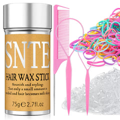 Samnyte hair wax stick being applied to smooth frizz and tame baby hairs