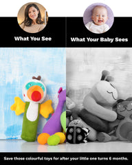 Samuel Sensory teether ring black close-up supports focus during teething play.
