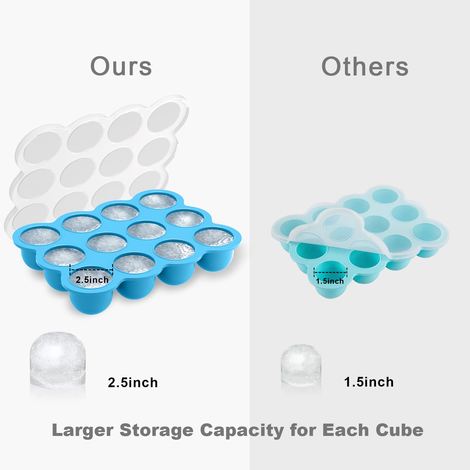 Samuelworld BPA-free silicone freezer tray for safe food storage
