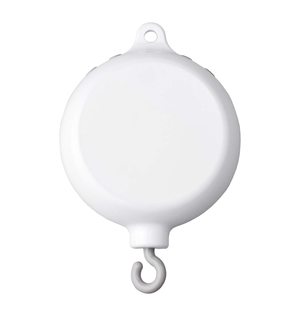 SAMYO baby musical mobile on crib providing soothing bedtime ambience.