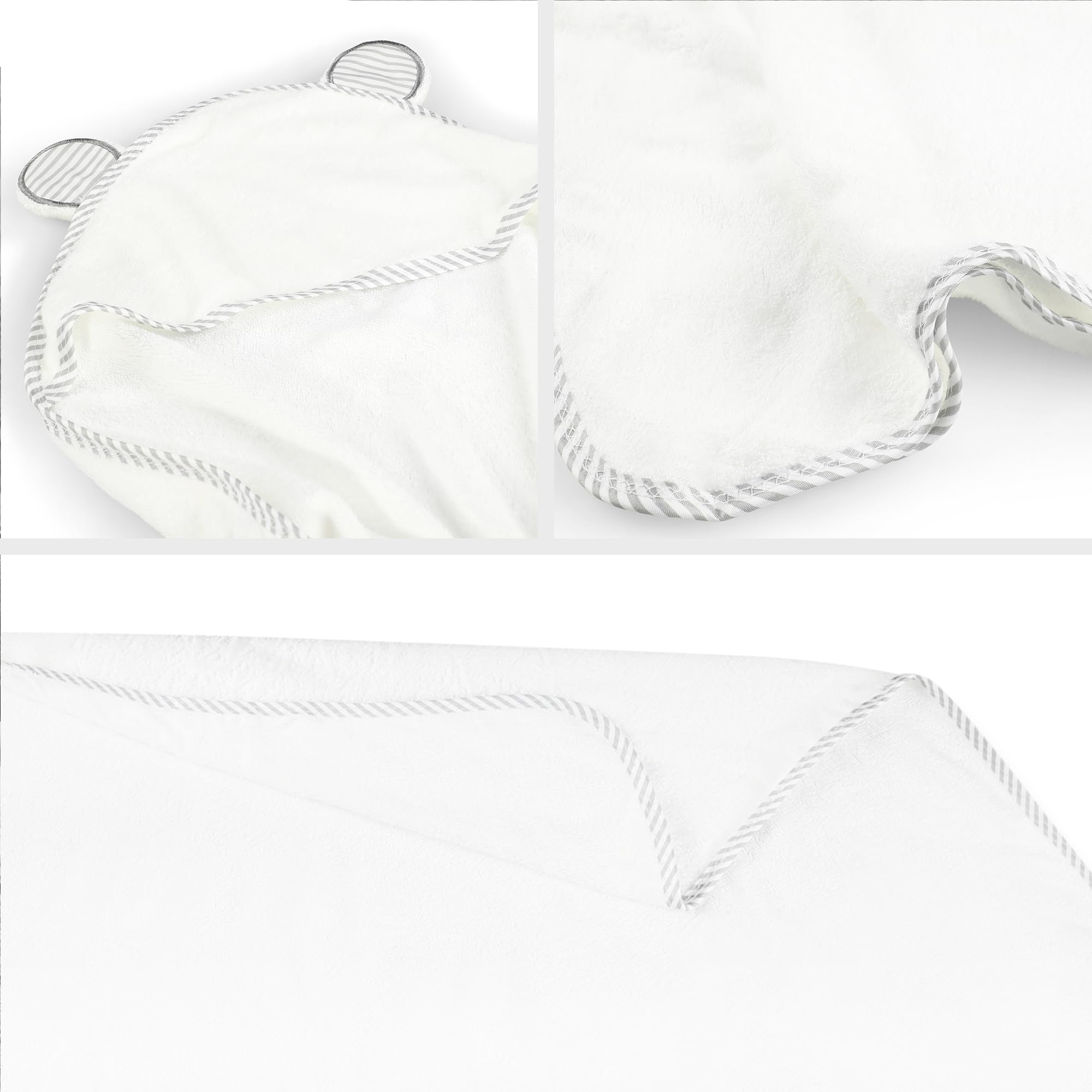 San Francisco Baby hooded towel white drying stage highlights quick-dry performance after bath.
