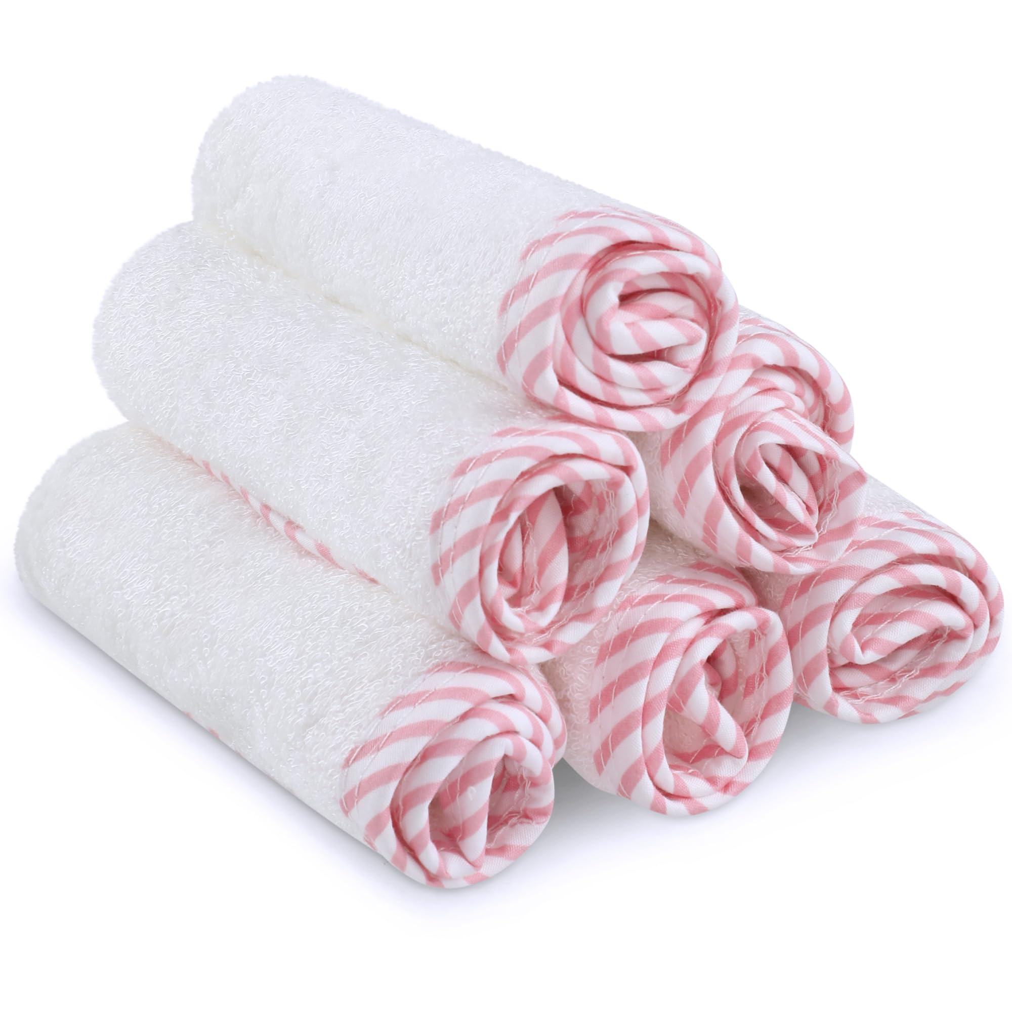 San Francisco Baby newborn pink washcloths pack of 6 for gentle baths.