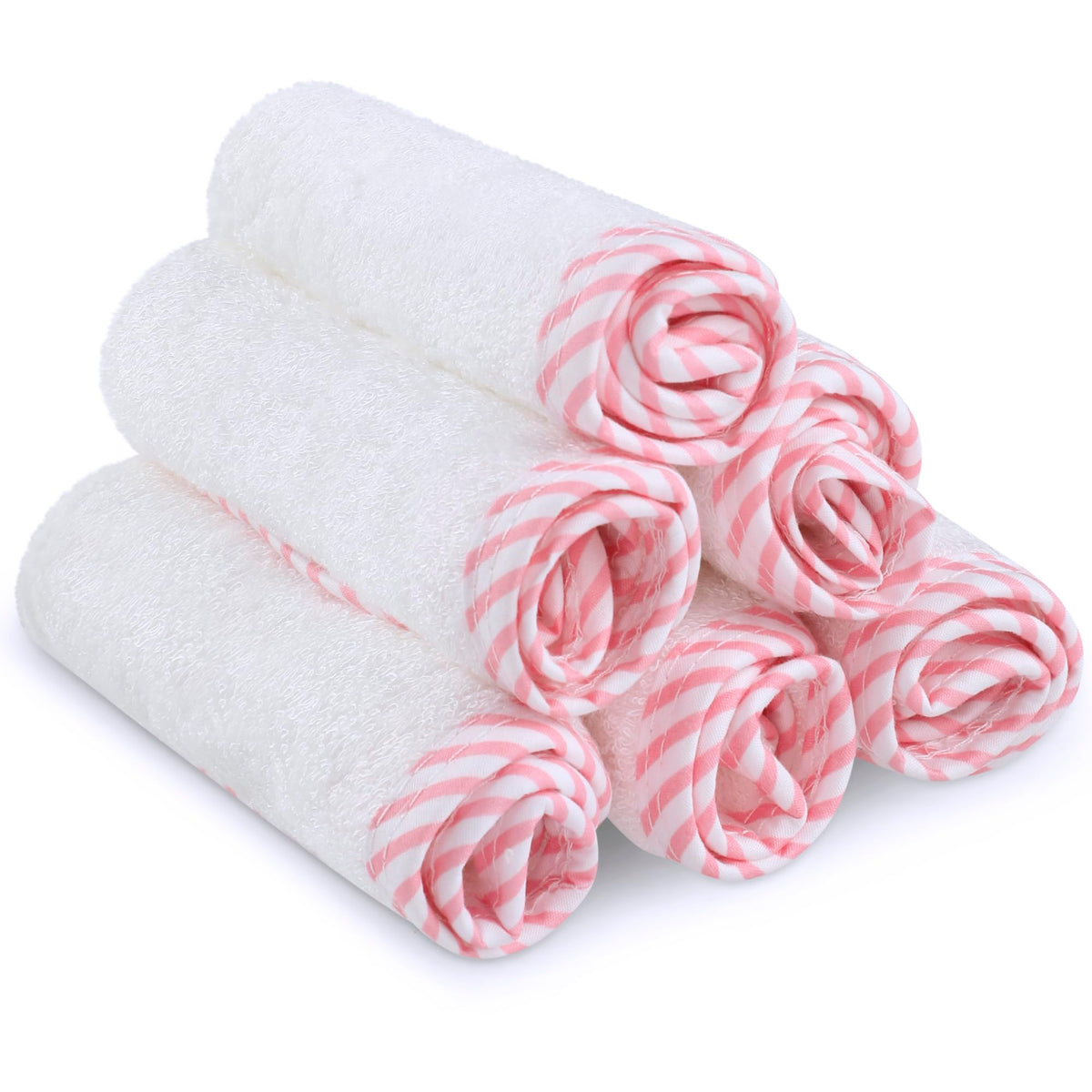 San Francisco Baby newborn pink washcloths pack of 6 for gentle baths.