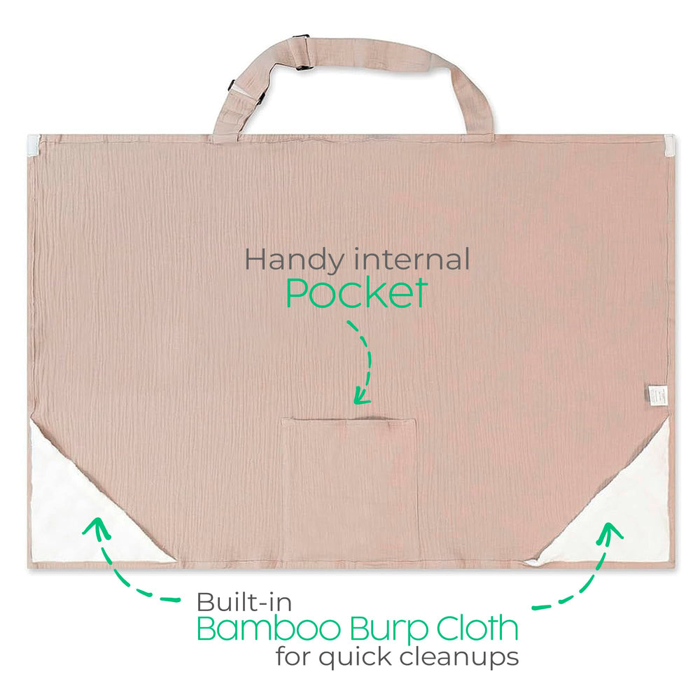 San Francisco Baby nursing cover folds into a matching carrying case.