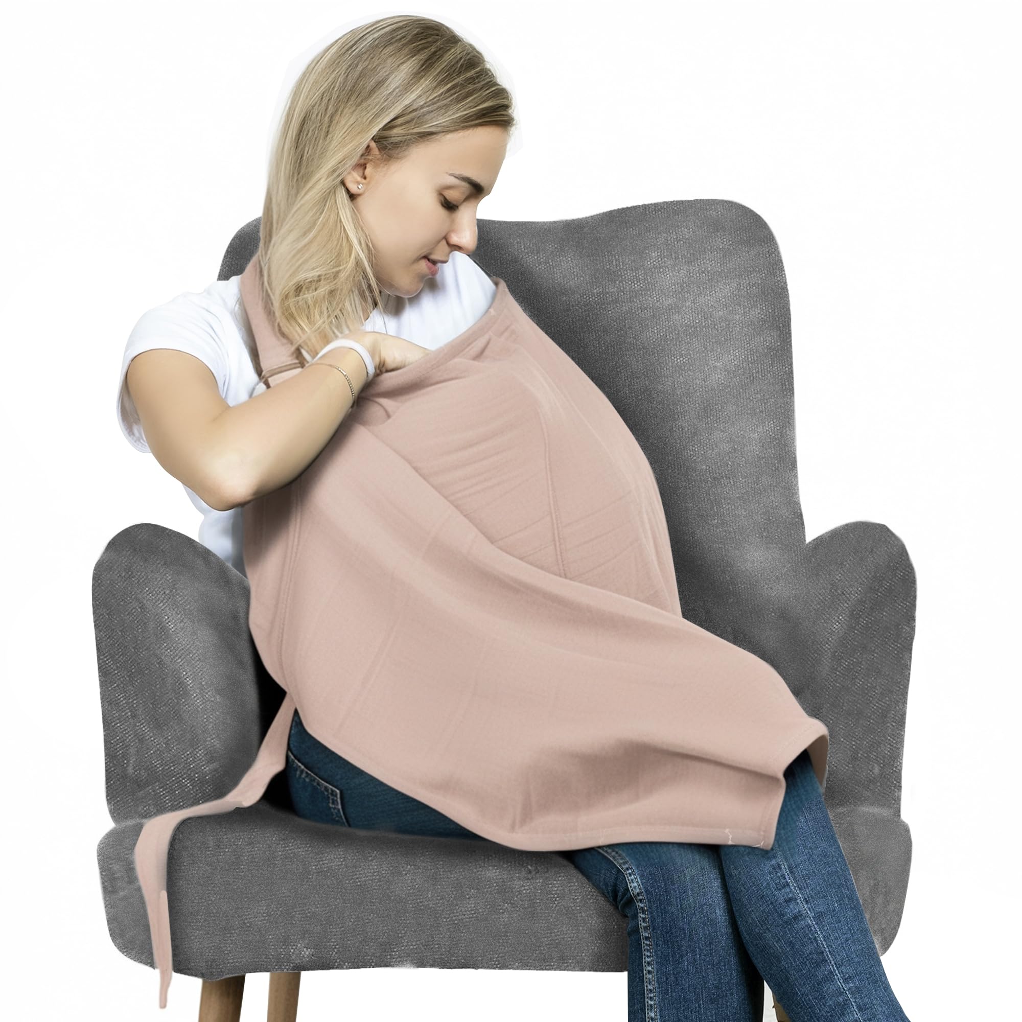 San Francisco Baby nursing cover front view, breathable and discreet for feeding.