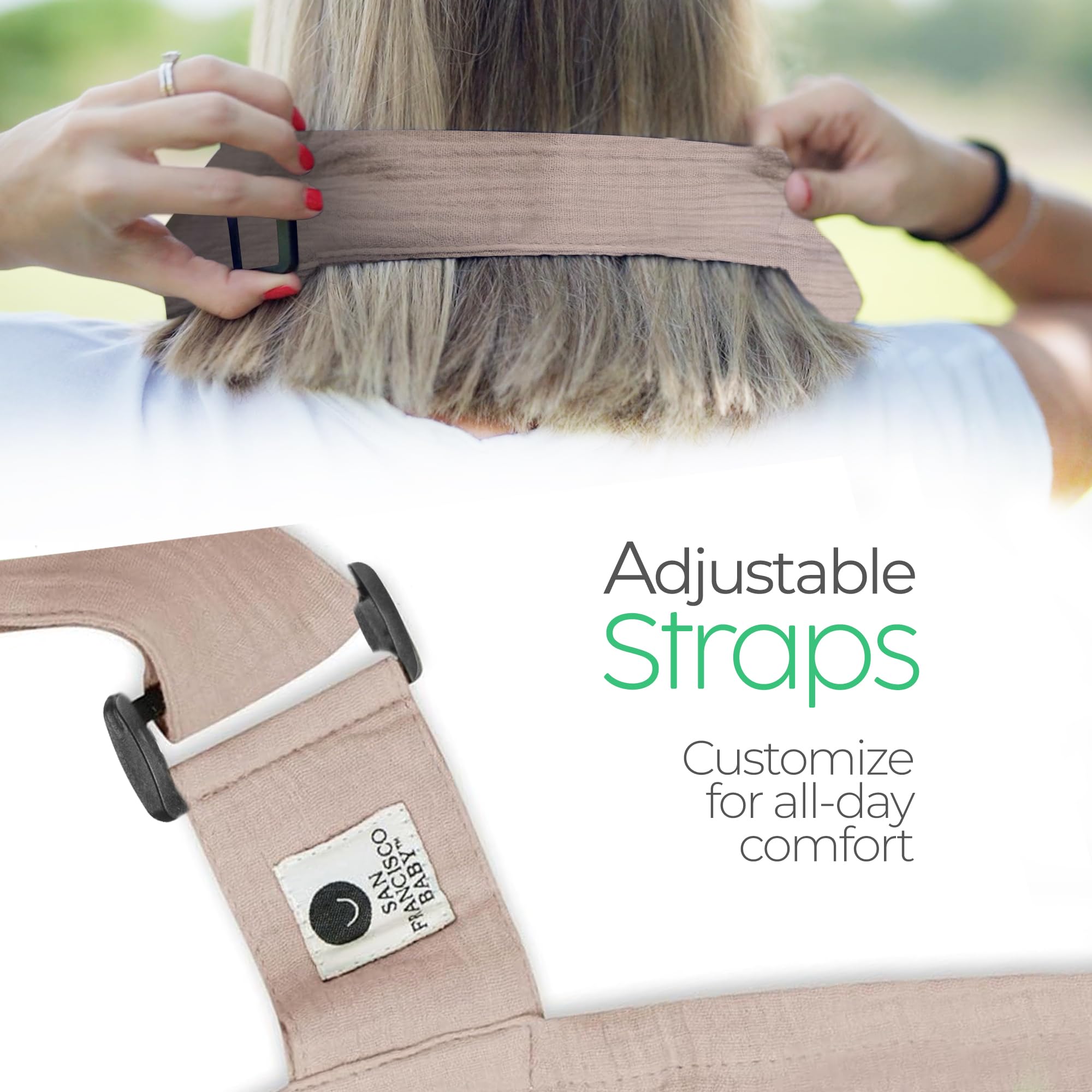 San Francisco Baby nursing cover provides stroller shade on outings.