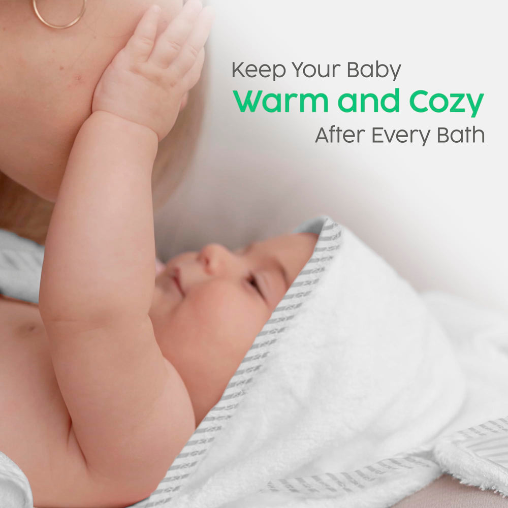 San Francisco Baby towels newborn hooded 35x35 inch shows ample coverage for growing babies.