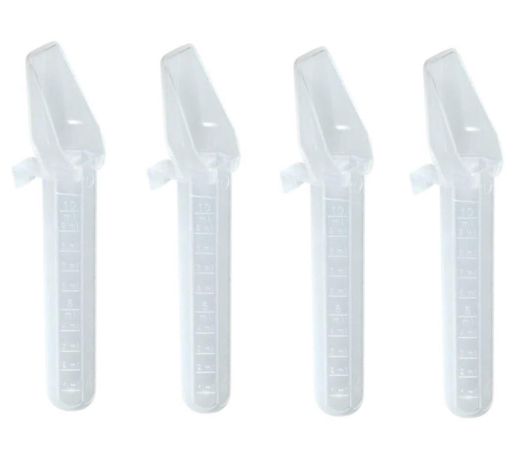 Sandhill Tools measuring spoon side profile highlighting long tube design for liquids.