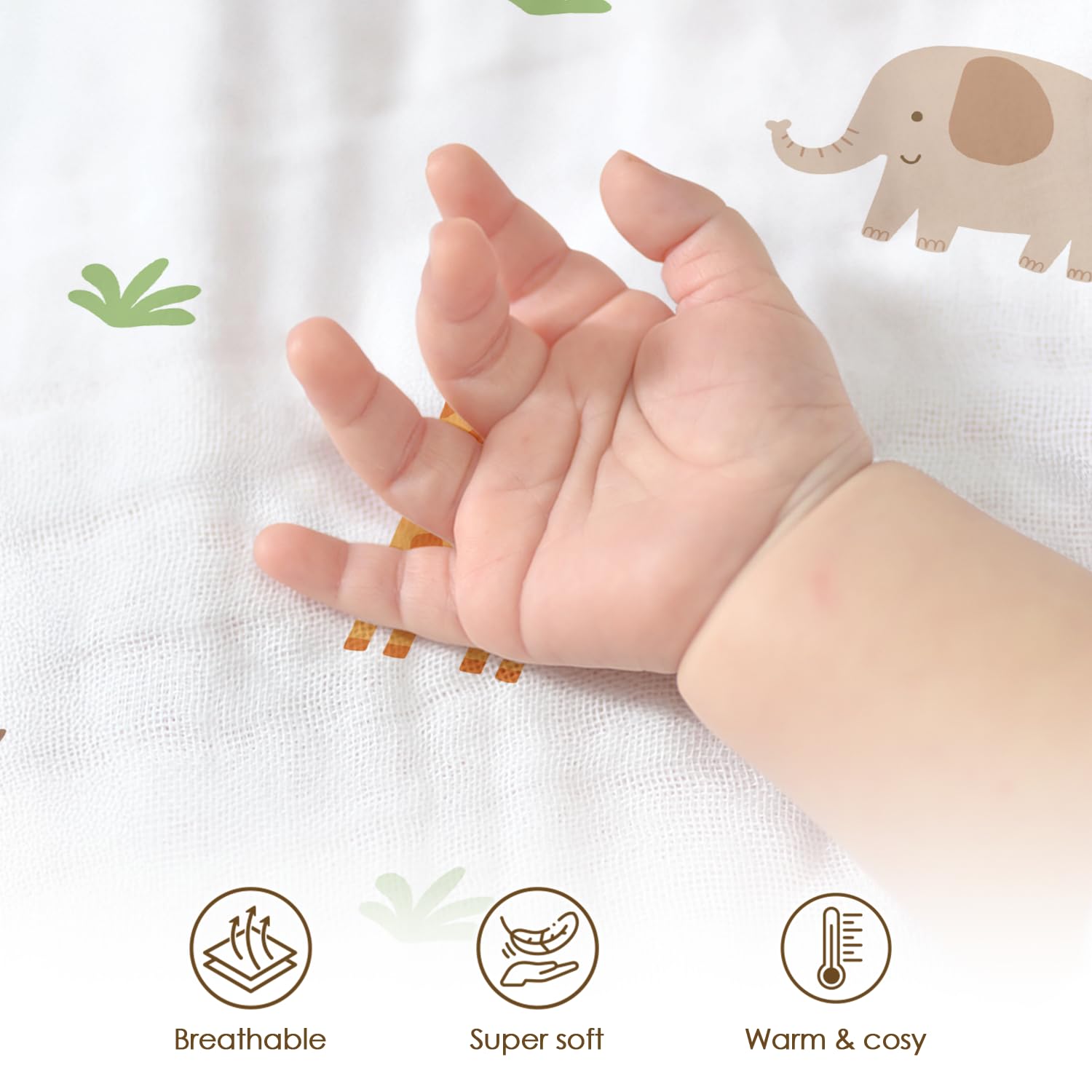 SANDJEST blanket used as swaddle for calm newborn moments