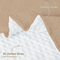 SANDJEST blanket dotted-fleece-back provides cozy warmth on stroller rides.