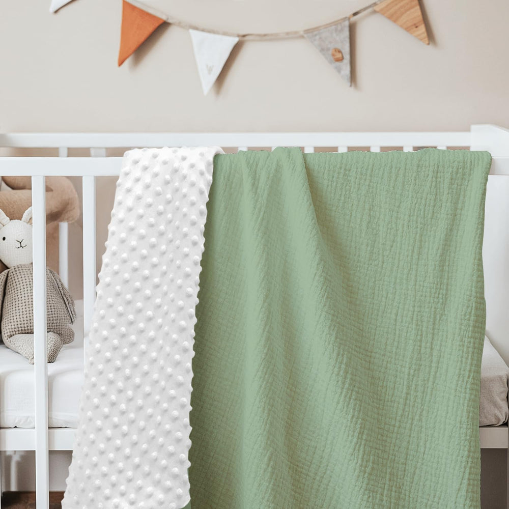 SANDJEST baby blanket green design adds cheerful nursery ambiance