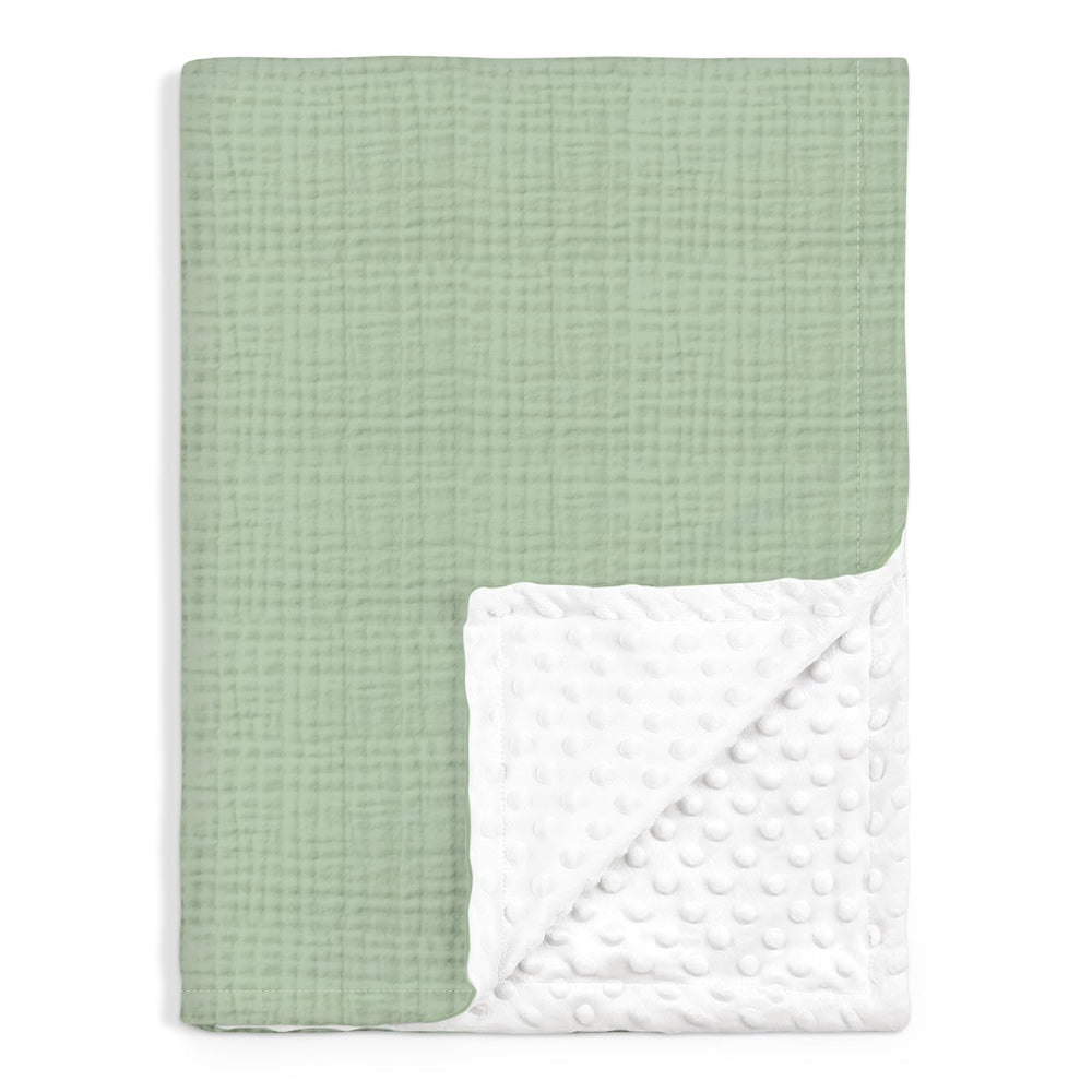 SANDJEST baby blanket muslin-side offers breathable comfort for crib or stroller
