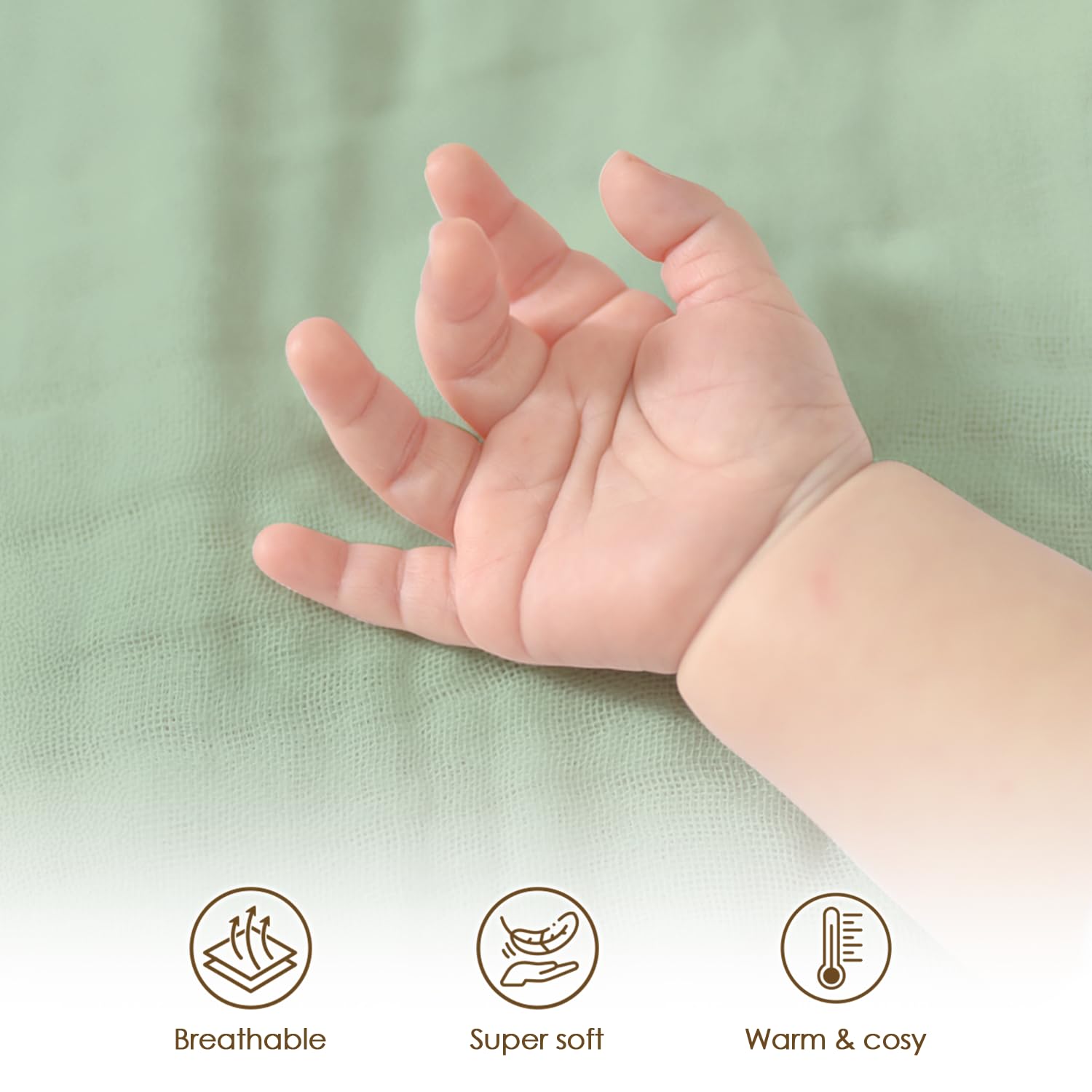 SANDJEST baby blanket swaddle-ready design supports easy wrapping and soothing cuddles