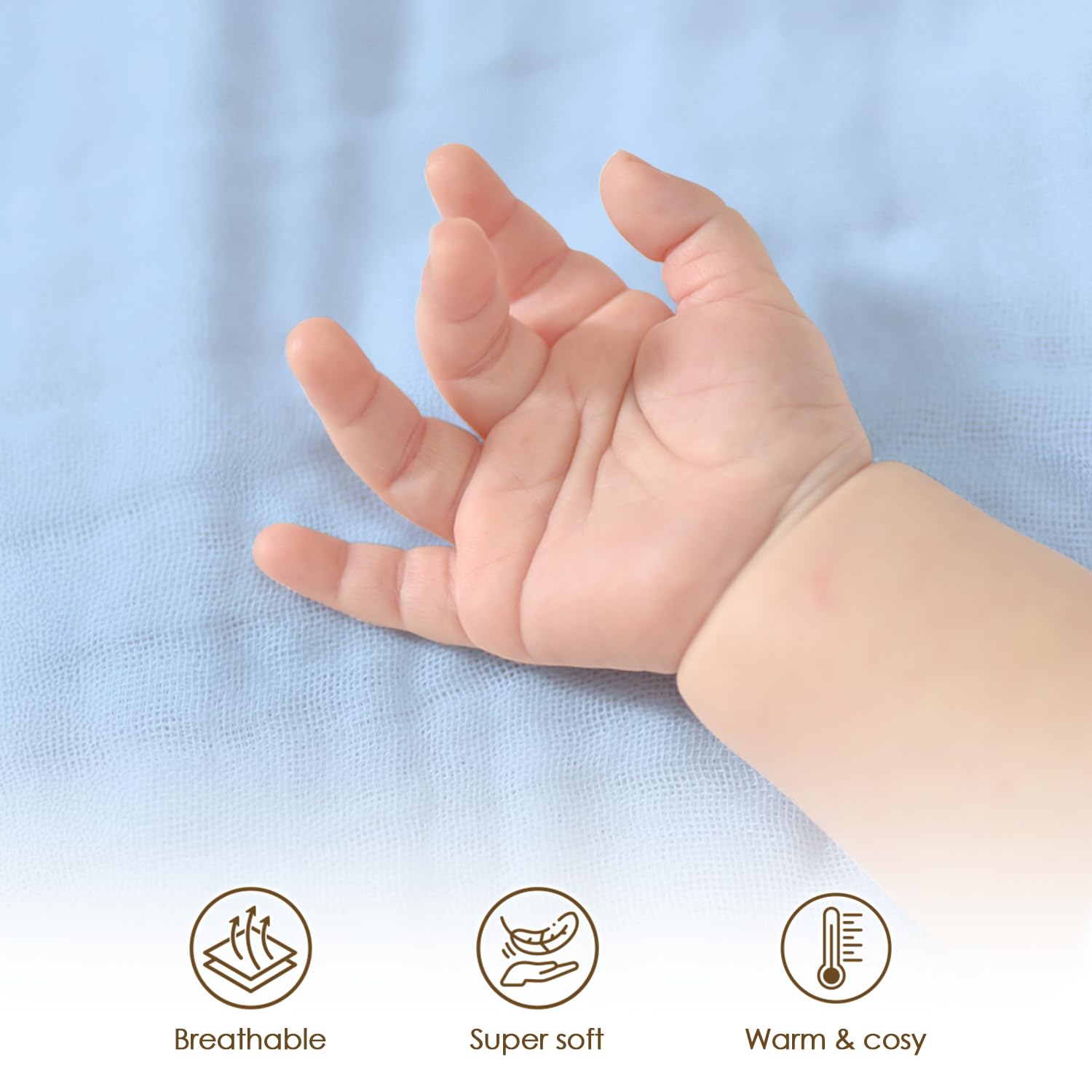 SANDJEST blanket used as swaddle and stroller cover for versatile daily moments.