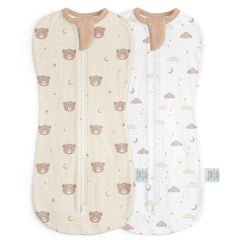 SANDJEST Baby Swaddle with bear pattern provides secure sleep and comfort