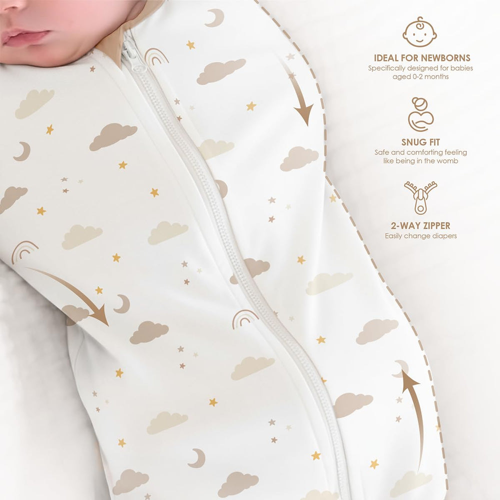 SANDJEST wearable sleep sack demonstrates snug warmth for newborns