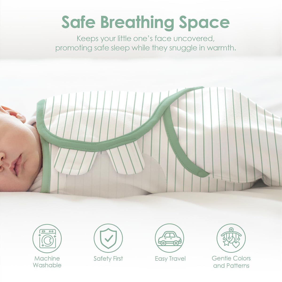 SANDJEST baby-swaddle 2-pack displays two playful designs for variety.