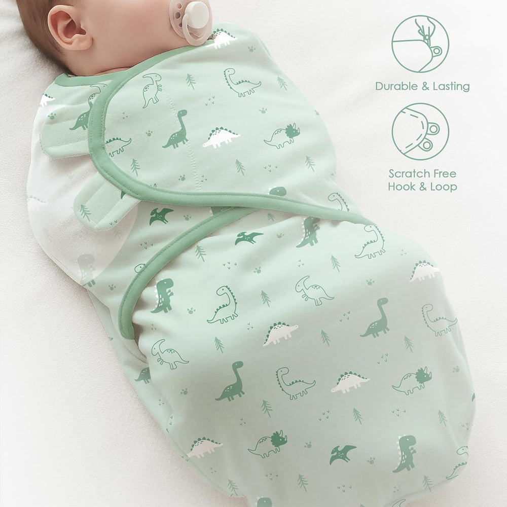 SANDJEST baby-swaddle arm-in-sleep-sack on-baby demonstrates secure wearable blanket use.