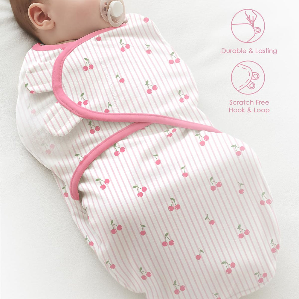 SANDJEST newborn fit swaddle cherry size small 8-15 pounds