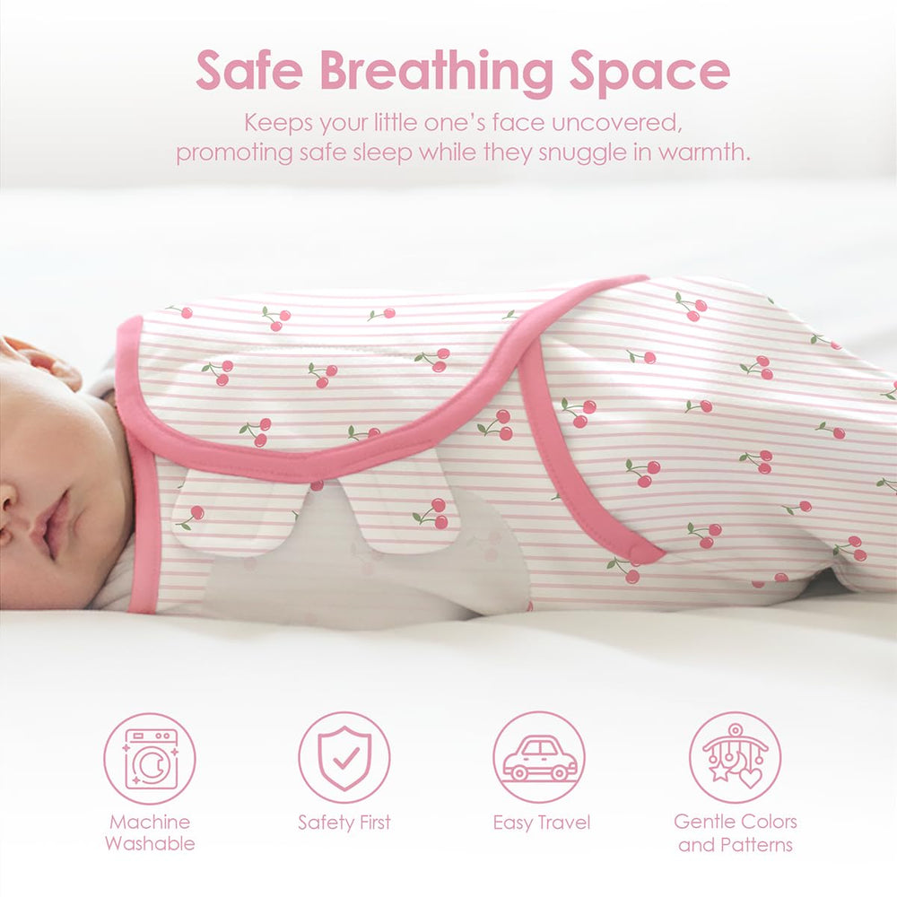 SANDJEST gift-ready swaddle blanket cherry ideal for newborn gifts