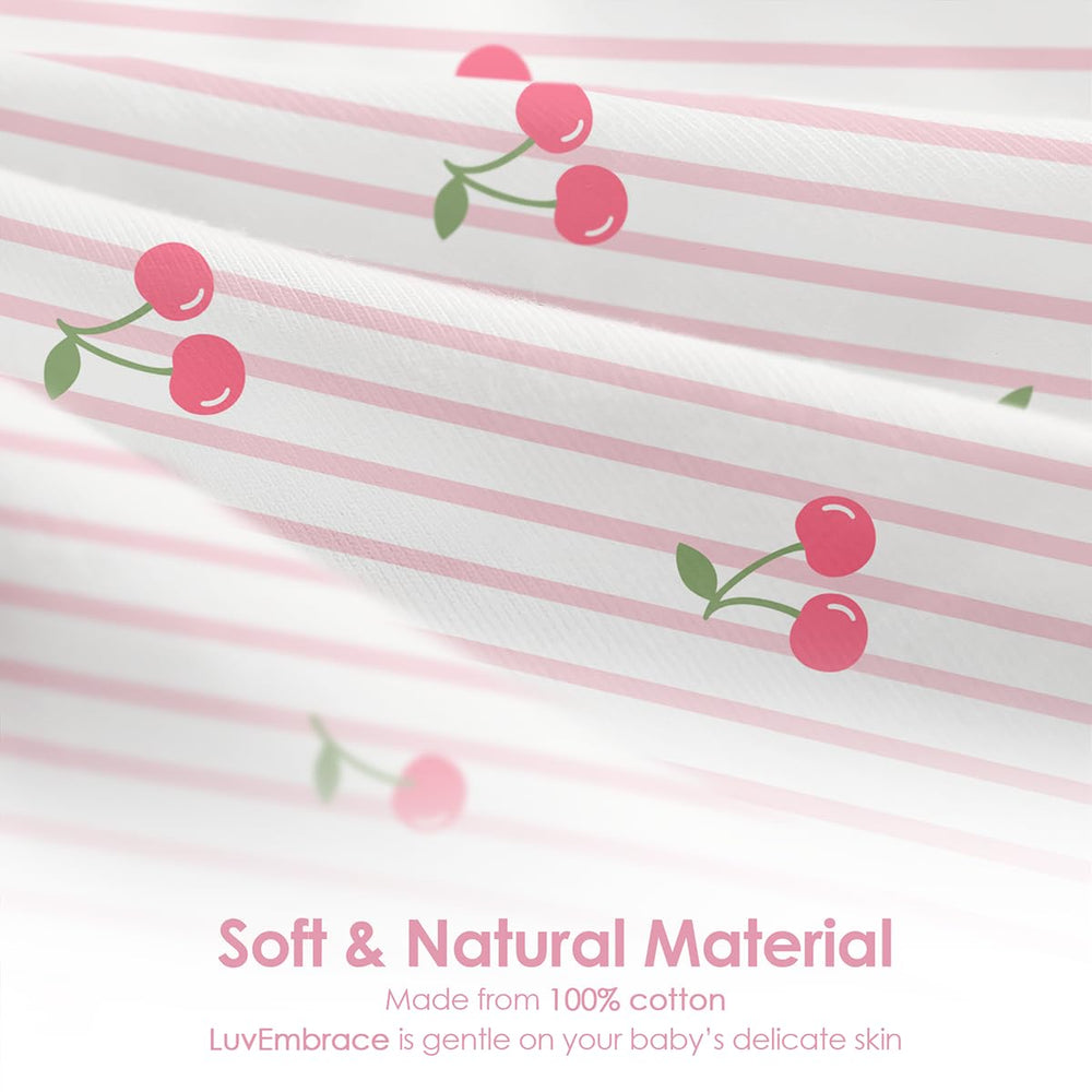 SANDJEST baby swaddle blanket cherry 22x12 inch with secure wrap