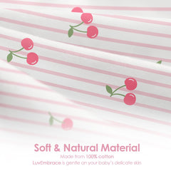 SANDJEST baby swaddle blanket cherry 22x12 inch with secure wrap
