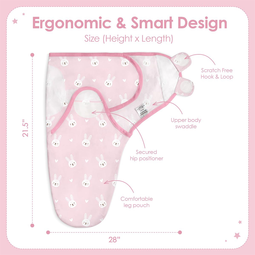 SANDJEST baby swaddle blanket heart pattern promotes snug, comforting nights for baby.